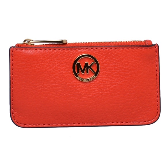 Michael Kors / perfect condition red leather Jet Set coin pouch card holder - Picture 1 of 3